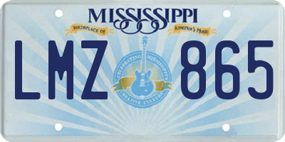 MS license plate LMZ865