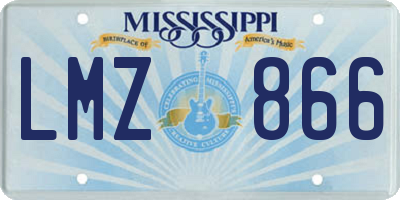 MS license plate LMZ866