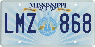 MS license plate LMZ868