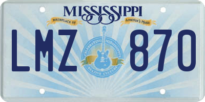 MS license plate LMZ870