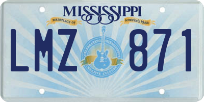 MS license plate LMZ871