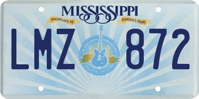 MS license plate LMZ872