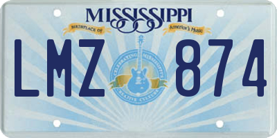 MS license plate LMZ874