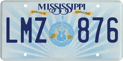 MS license plate LMZ876