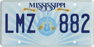 MS license plate LMZ882