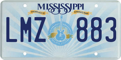 MS license plate LMZ883