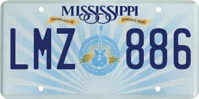 MS license plate LMZ886