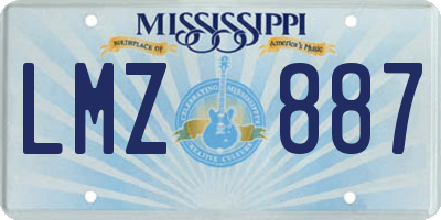 MS license plate LMZ887
