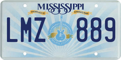 MS license plate LMZ889