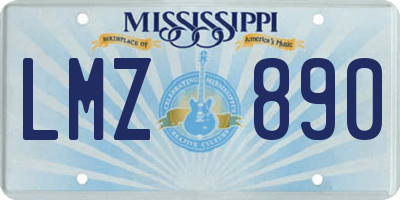 MS license plate LMZ890
