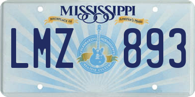 MS license plate LMZ893