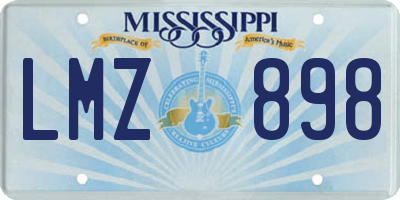 MS license plate LMZ898