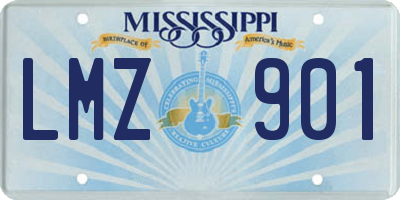 MS license plate LMZ901