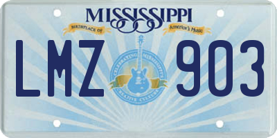 MS license plate LMZ903