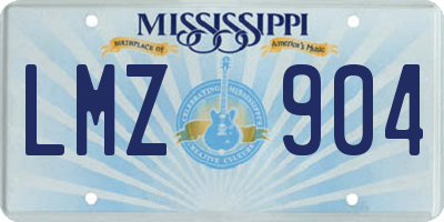 MS license plate LMZ904