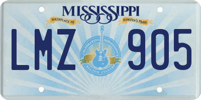 MS license plate LMZ905