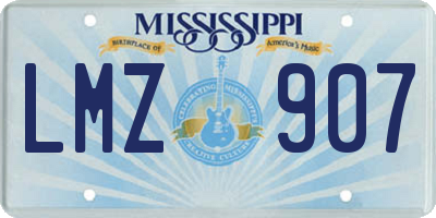 MS license plate LMZ907
