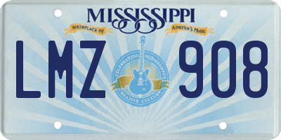 MS license plate LMZ908