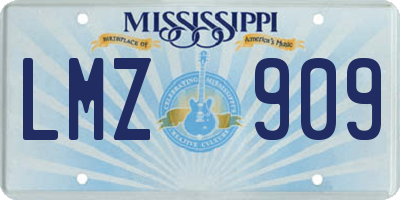 MS license plate LMZ909