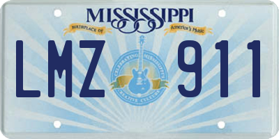 MS license plate LMZ911
