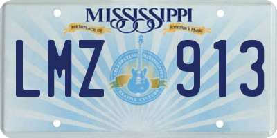 MS license plate LMZ913