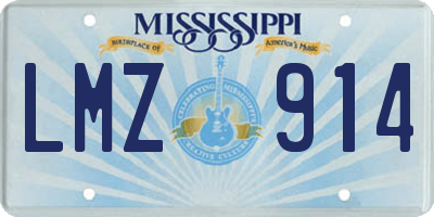 MS license plate LMZ914