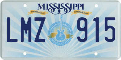 MS license plate LMZ915