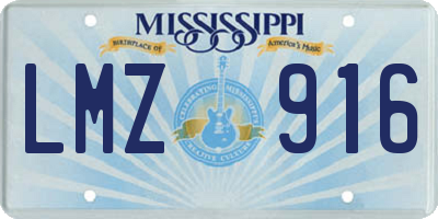 MS license plate LMZ916