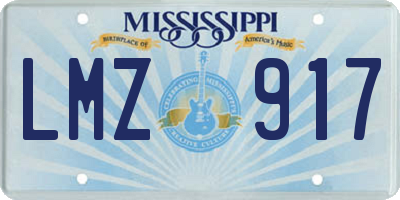 MS license plate LMZ917