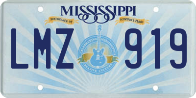 MS license plate LMZ919
