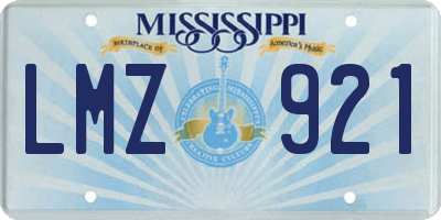 MS license plate LMZ921
