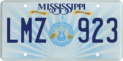 MS license plate LMZ923