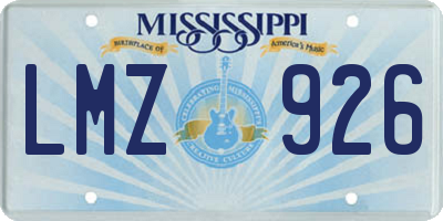 MS license plate LMZ926