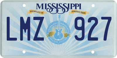 MS license plate LMZ927