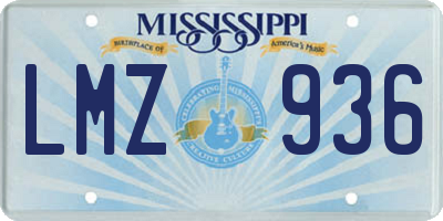 MS license plate LMZ936