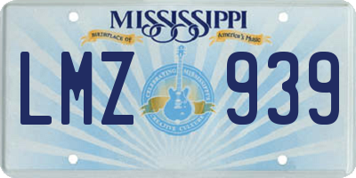 MS license plate LMZ939