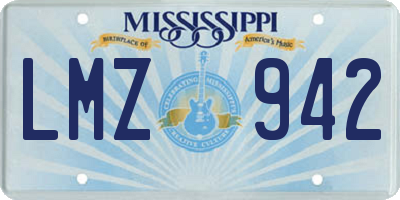 MS license plate LMZ942