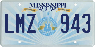 MS license plate LMZ943