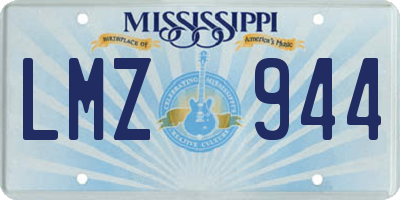 MS license plate LMZ944