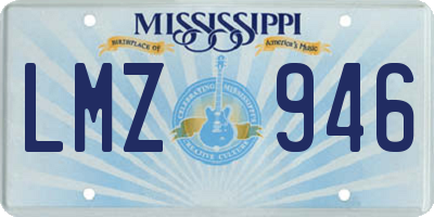 MS license plate LMZ946