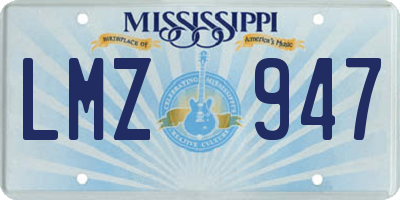 MS license plate LMZ947