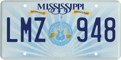 MS license plate LMZ948