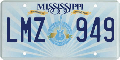 MS license plate LMZ949