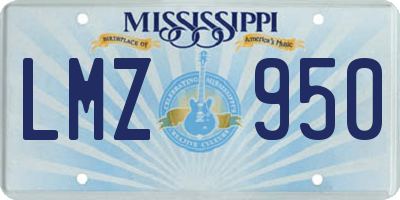 MS license plate LMZ950