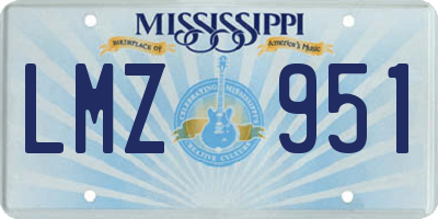 MS license plate LMZ951