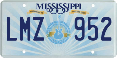 MS license plate LMZ952