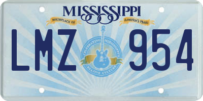 MS license plate LMZ954