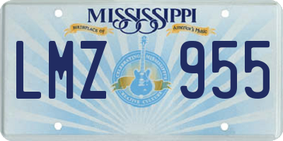 MS license plate LMZ955