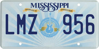MS license plate LMZ956