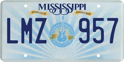 MS license plate LMZ957